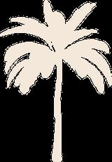 Silhouette illustration of a palm tree with feathery fronds against a black background
